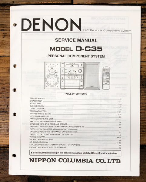 Denon D-C35 Stereo  Service Manual *Original*