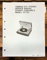 Yamaha YP-701 Record Player / Turntable  Service Manual *Original*