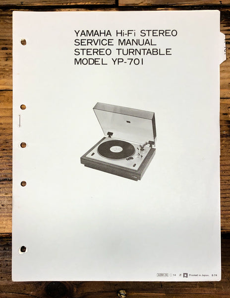 Yamaha YP-701 Record Player / Turntable  Service Manual *Original*