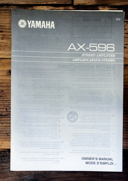Yamaha AX-596 Amplifier  Owner / User Manual *Original*