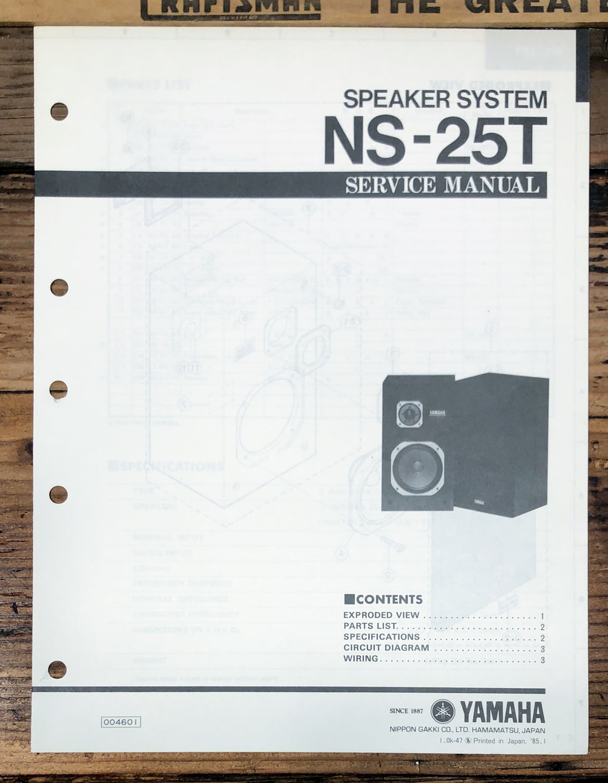 Yamaha NS-25T Speaker  Service Manual *Original*