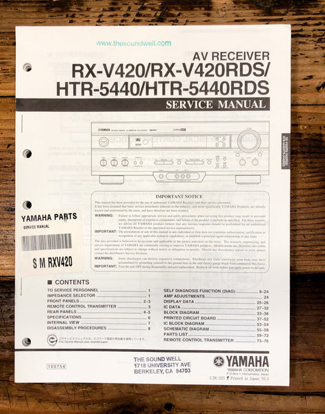 Yamaha RX-V420 HTR-5440 RDS Receiver  Service Manual *Original*