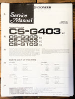 Pioneer CS-G103 -G203 -G303 -G403 Speaker  Service Manual *Original*