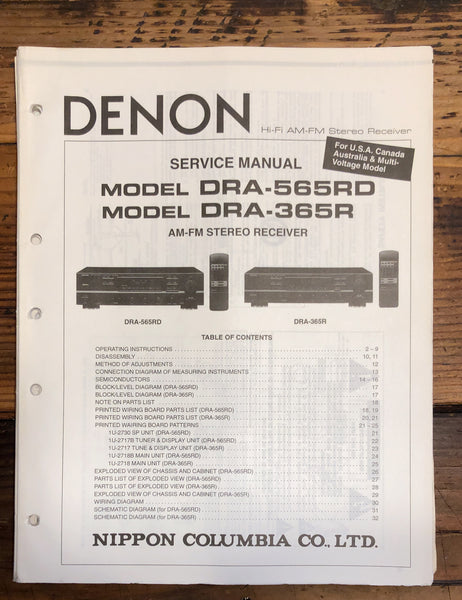 Denon DRA-365R DRA-565RD Receiver  Service Manual *Original*
