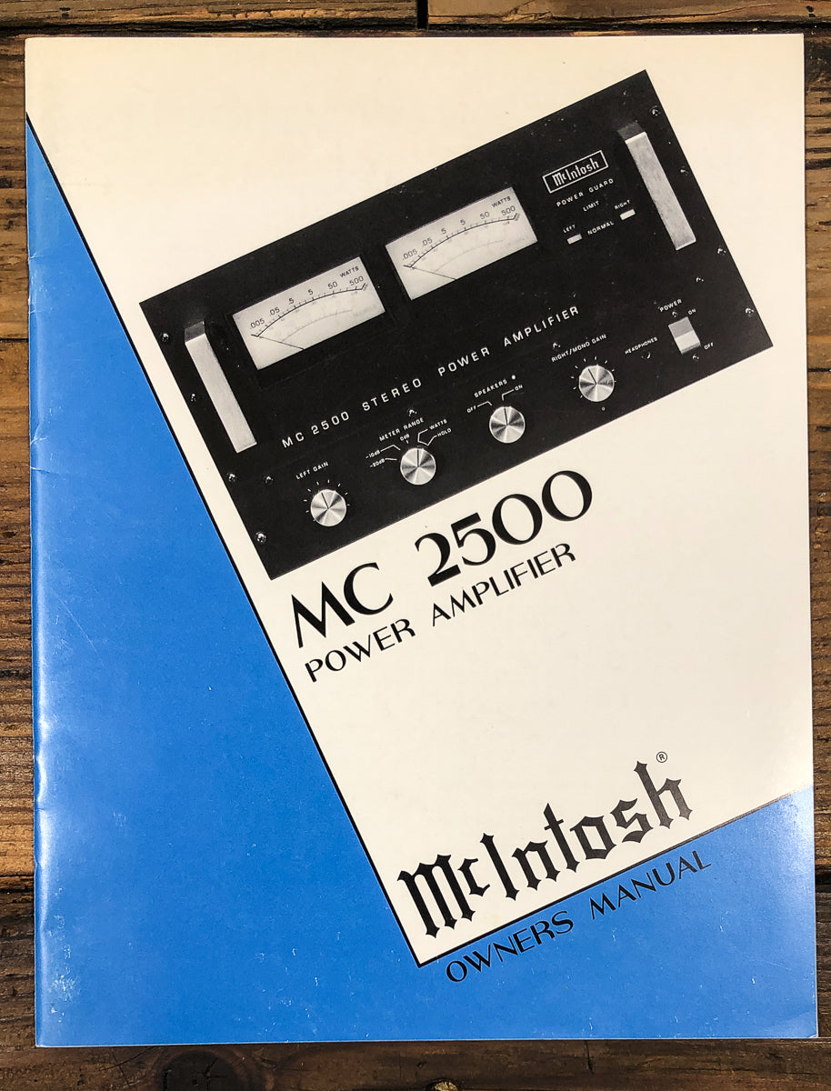McIntosh MC 2500 MC-2500 Amplifier Issue 2 Owners / User Manual *Original*