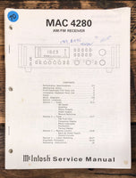 McIntosh MAC 4280 Receiver  Service Manual *Original*