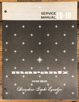 Marantz EQ-10 Equalizer Service Manual *Original*