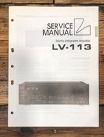 Luxman LV-113 Amplifier Service Manual *Original*
