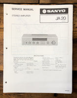 Sanyo JA20 JA-20 Amplifier  Service Manual *Original*