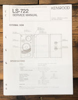 Kenwood LS-722 Speaker  Service Manual *Original*