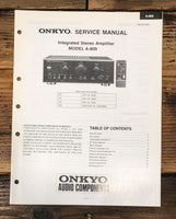 Onkyo A-809 Amplifier Service Manual *Original*