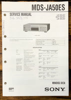 Sony MDS-JA50ES MD Deck  Service Manual *Original*