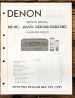 Denon AVR-3000 AVR-3000G Receiver  Service Manual *Original*