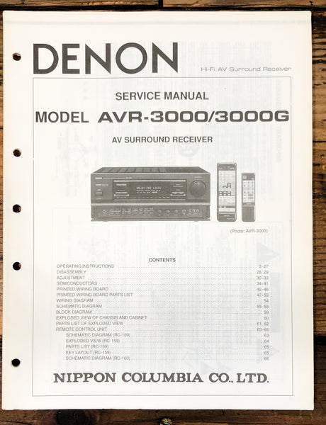 Denon AVR-3000 AVR-3000G Receiver  Service Manual *Original*
