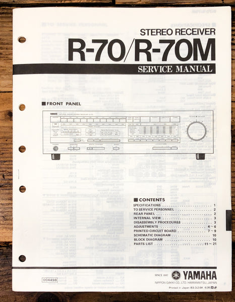 Yamaha R-70 R-70M Receiver  Service Manual *Original*