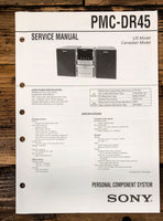 Sony PMC-DR45 Stereo Service Manual *Original*