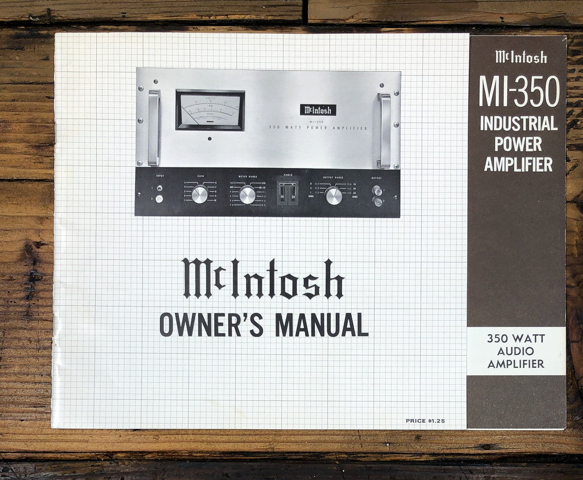 McIntosh MI-350 Mi-350 Amplifier Owners / User Manual *Original*