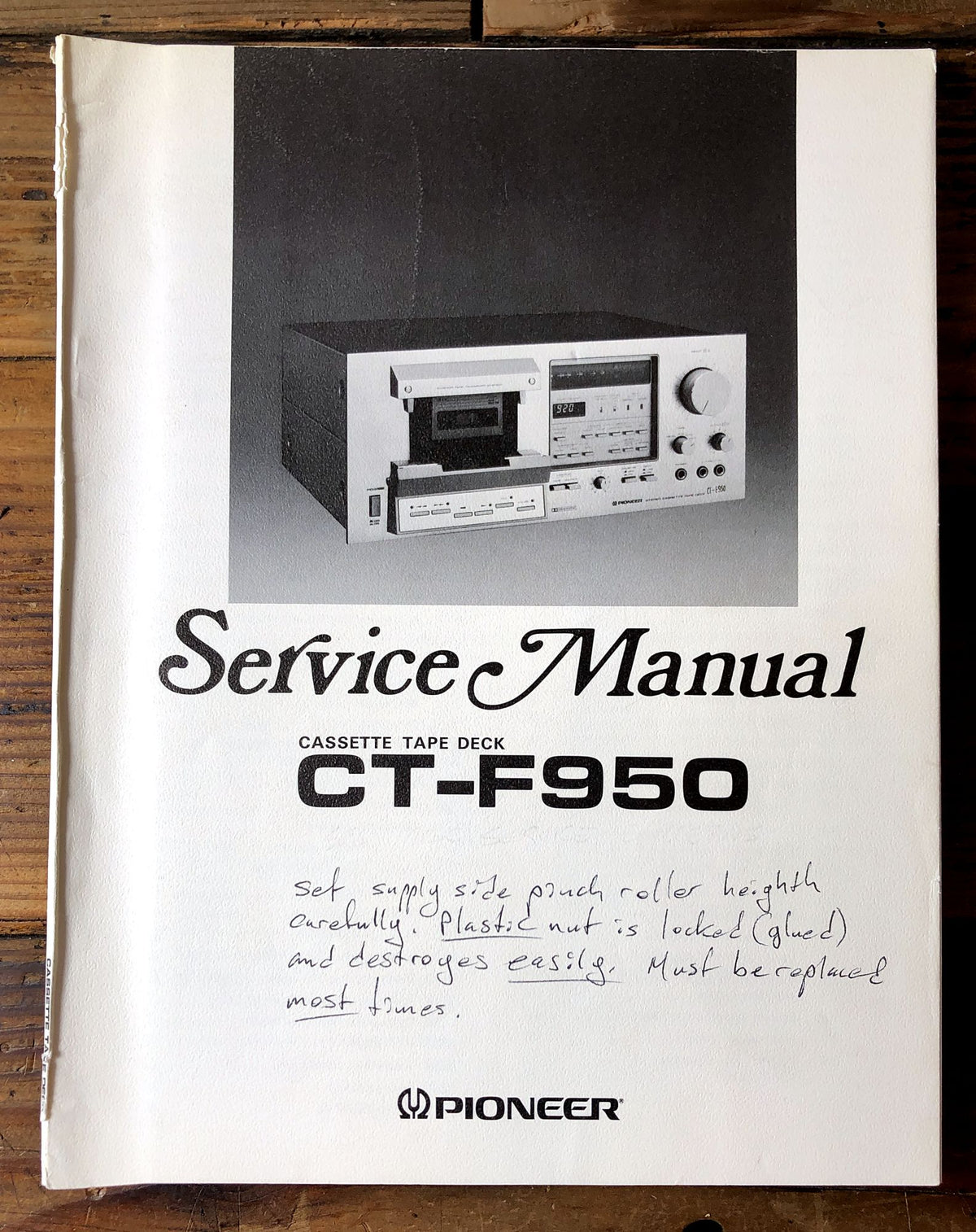Pioneer CT-F950 Cassette Deck Service Manual *Original*