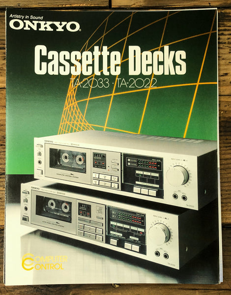 Onkyo TA-2033 TA-2022 Cassette 3 pg Dealer Brochure  *Original*