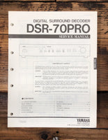 Yamaha DSR-70 PRO DSR-70PRO DSP / AV Amplifier  Service Manual *Original*
