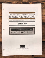 Sansui Model 210 Receiver Owner &  Service Manual *Original*