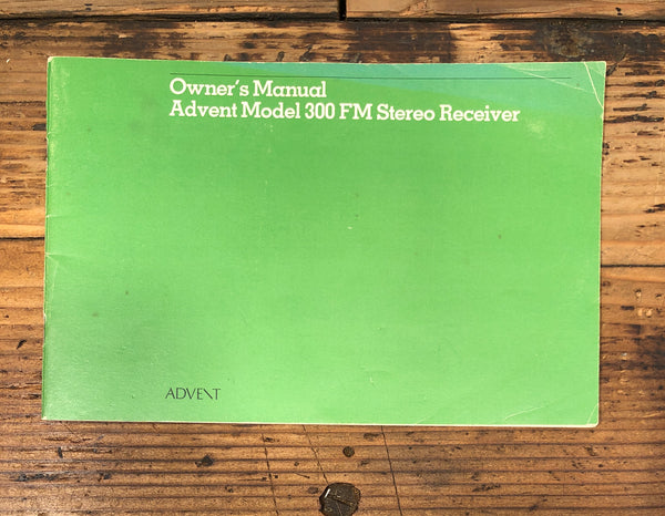 Advent Model 300 Receiver Owners / User Manual *Original*
