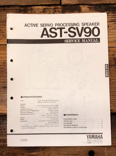 Yamaha AST-SV90 Speaker  Service Manual *Original*