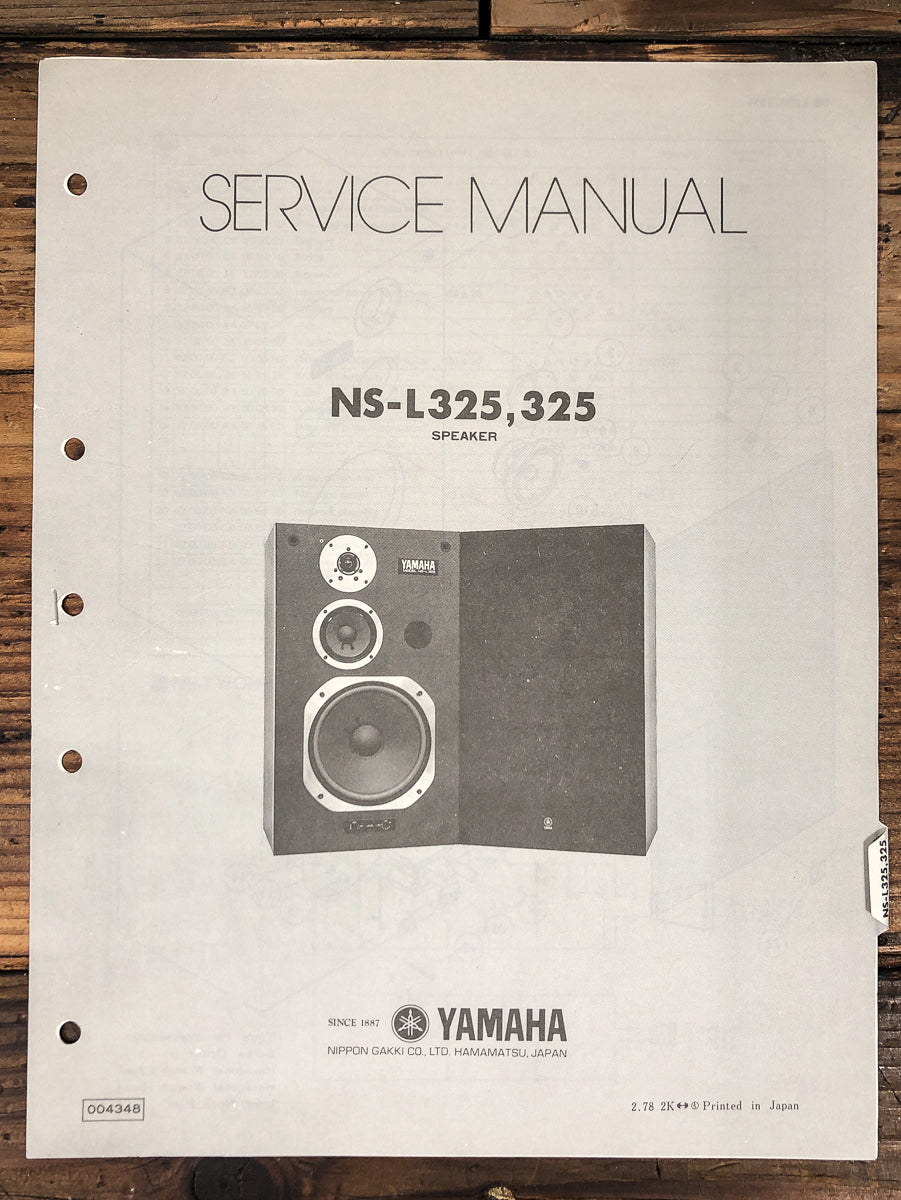 Yamaha NS-L325 NS-325 Speaker Service Manual *Original*