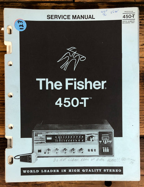 Fisher Model 450-T Receiver  Service Manual *Original*