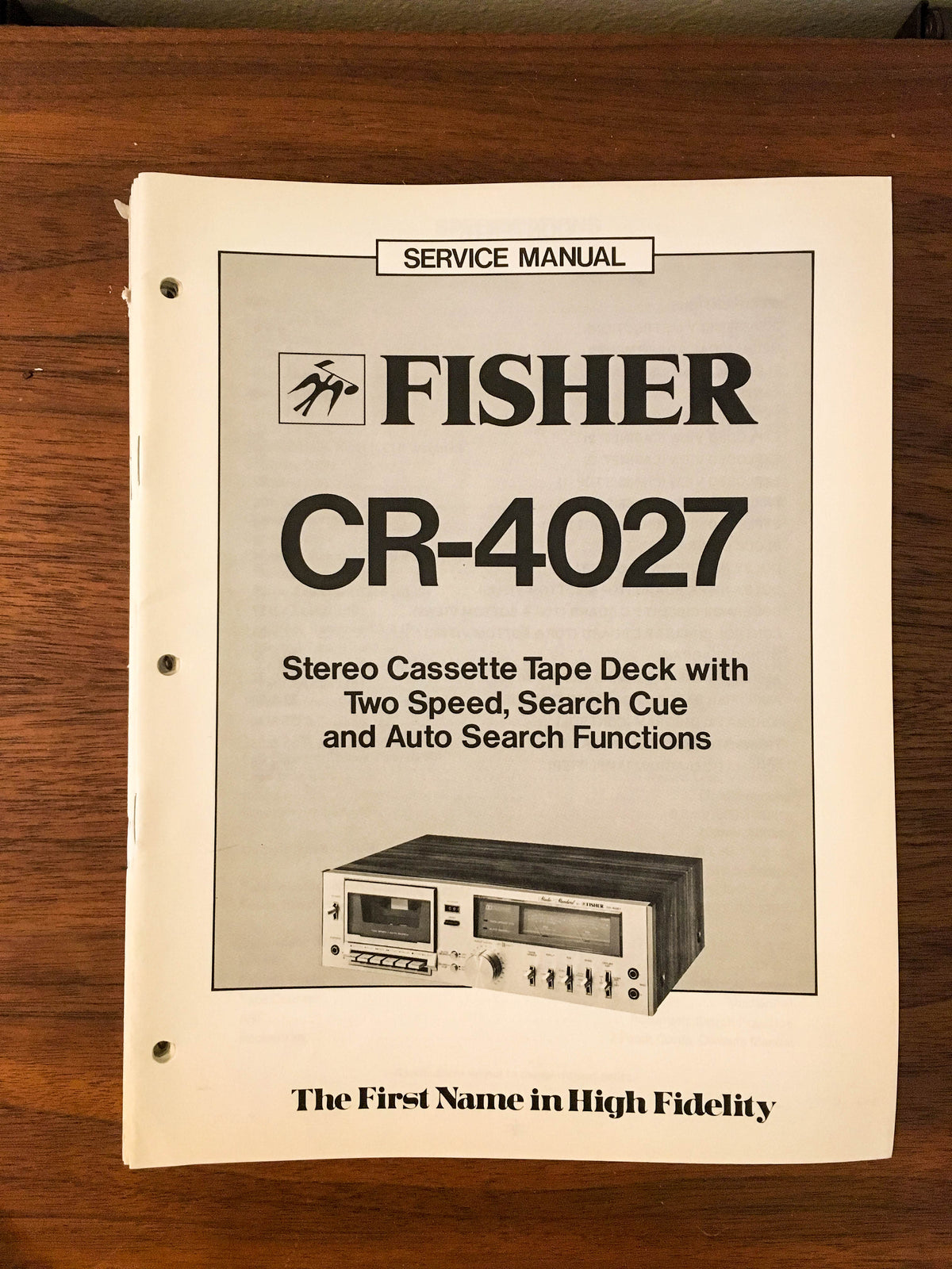 Fisher CR-4027 Cassette Service Manual *Original*