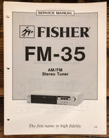Fisher FM-35 Tuner  Service Manual *Original*