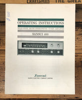 Sansui Model 400 Receiver Owners / User Manual *Original*