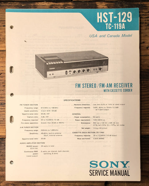 Sony HST-129 TC-119A Radio  Service Manual *Original*