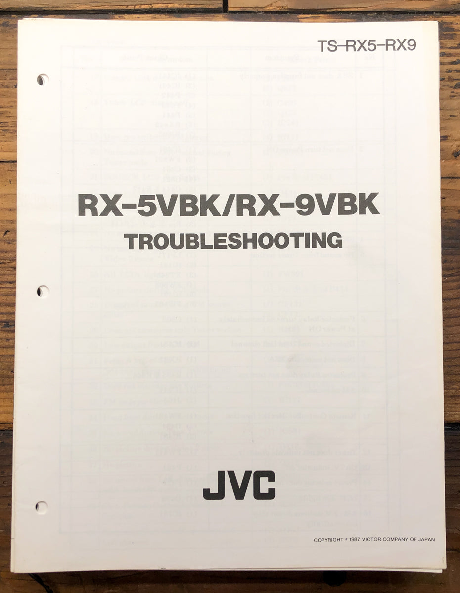 JVC RX-5 RX-9 Receiver Troubleshooting Manual  *Original*