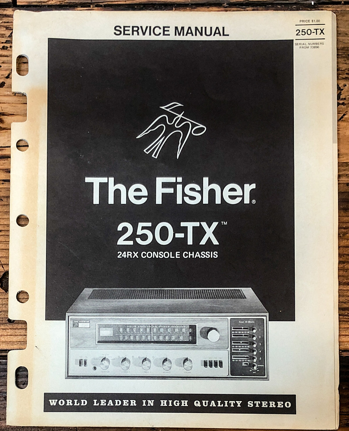 Fisher Model 250-TX Receiver Service Manual *Original*