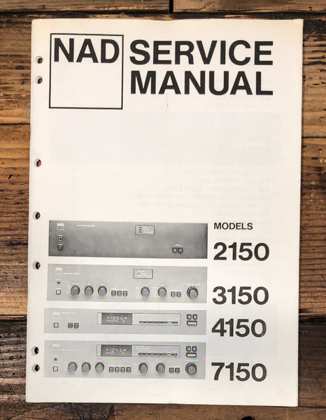 NAD Model 2150 3150 4150 7150 Amplifier Tuner Service Manual *Original*