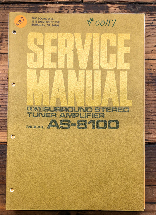 Akai AS-8100 Tuner Amplifier  Service Manual *Original*