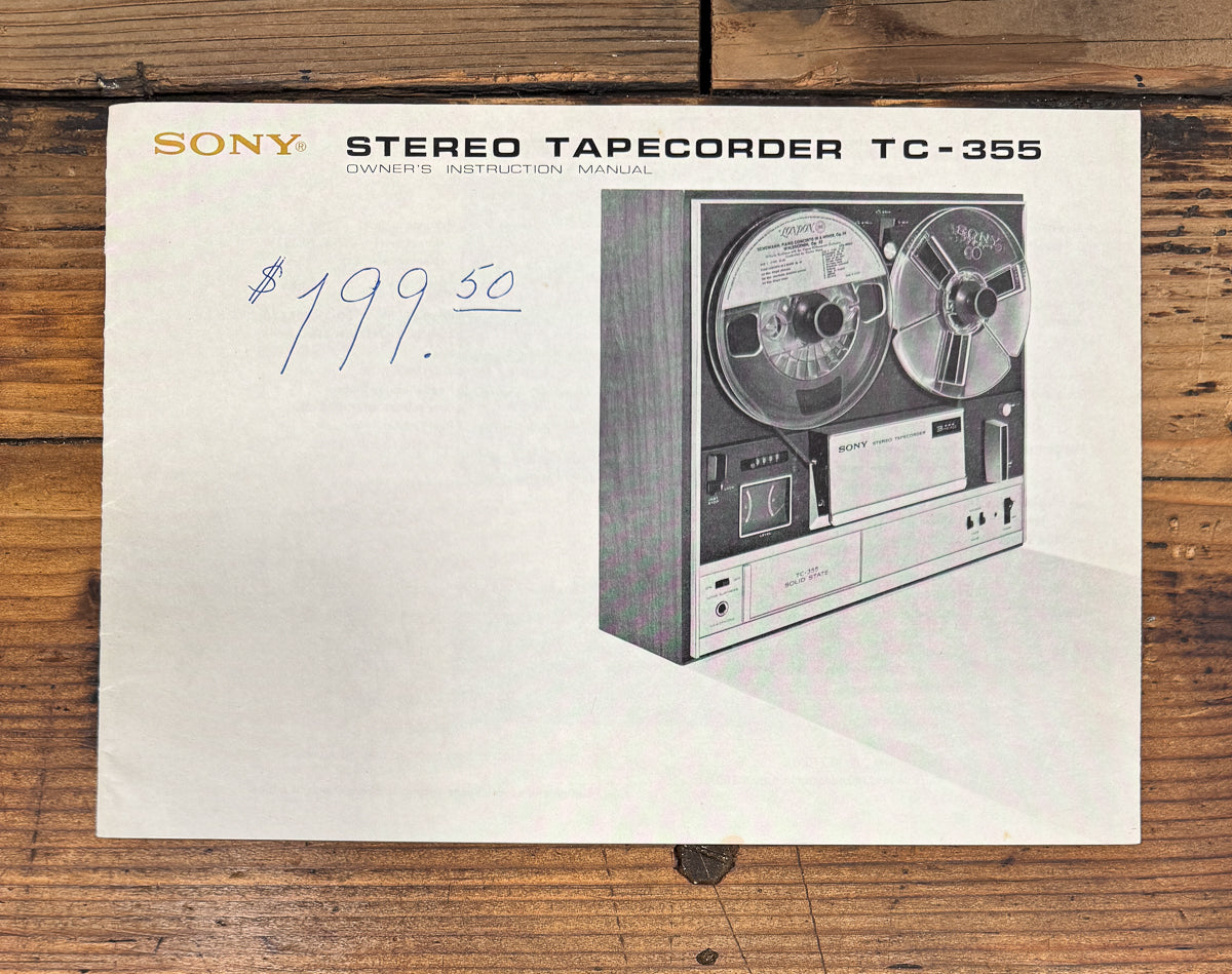 Sony TC-355 Tape Recorder Owners / User Manual *Original* #1