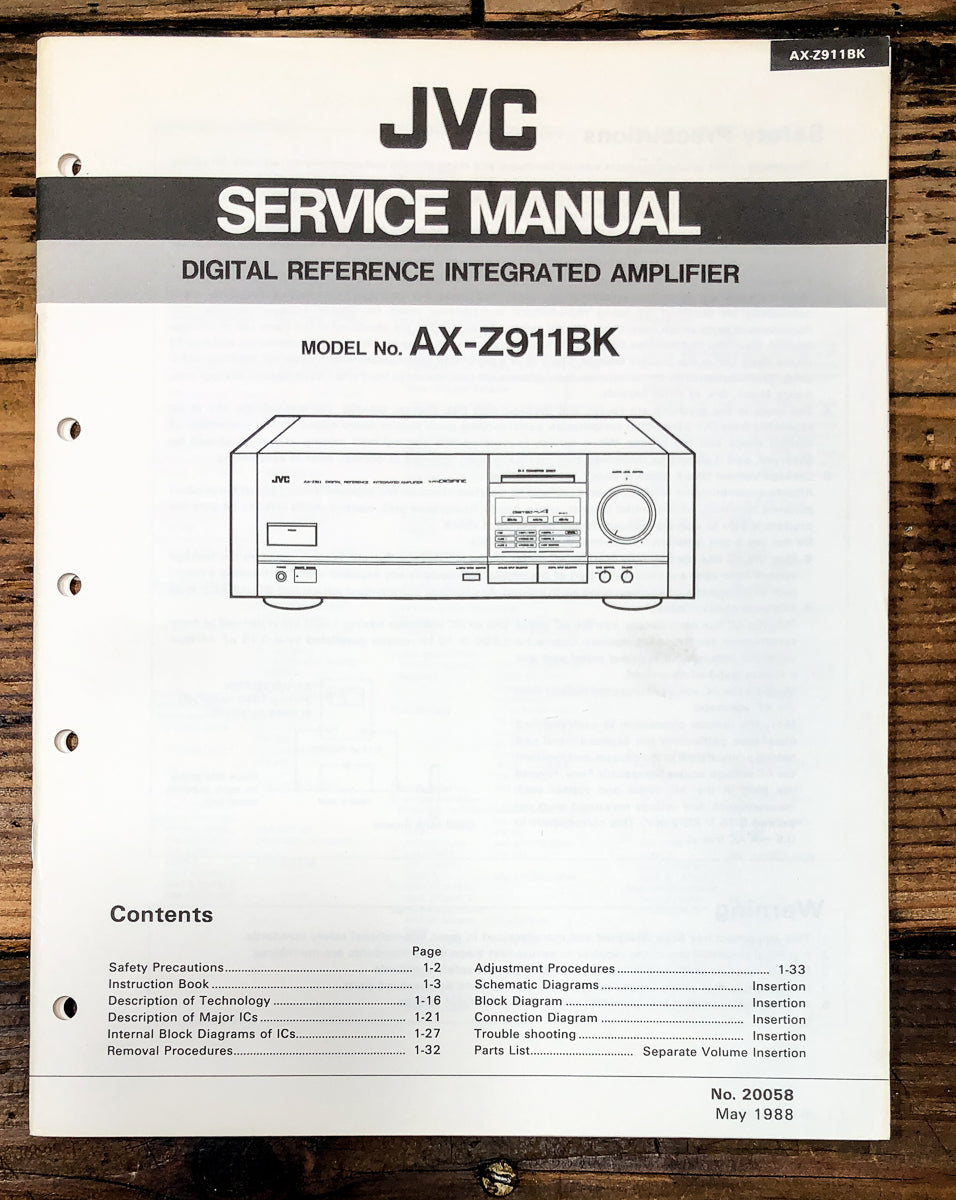 JVC AX-Z911 Amplifier Service Manual *Original*