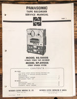 Technics RS-1000S RP-8900S Reel to Reel Part 1 Service Manual *Original*