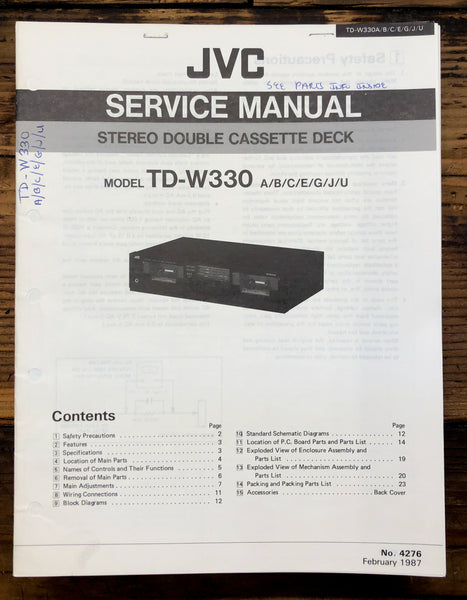 JVC TD-W330 Cassette  Service Manual *Original*