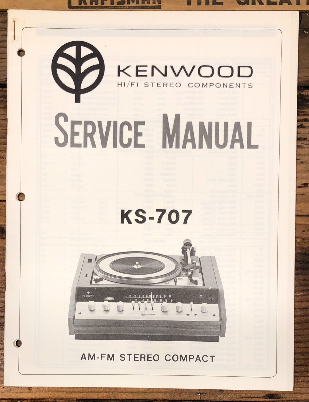 Kenwood KS-707 Stereo  Service Manual *Original*