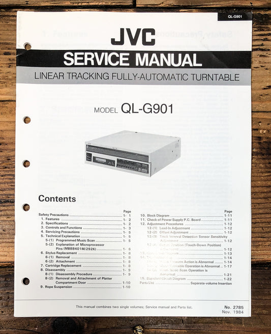 JVC QL-G901 Record Player / Turntable Service Manual *Original*