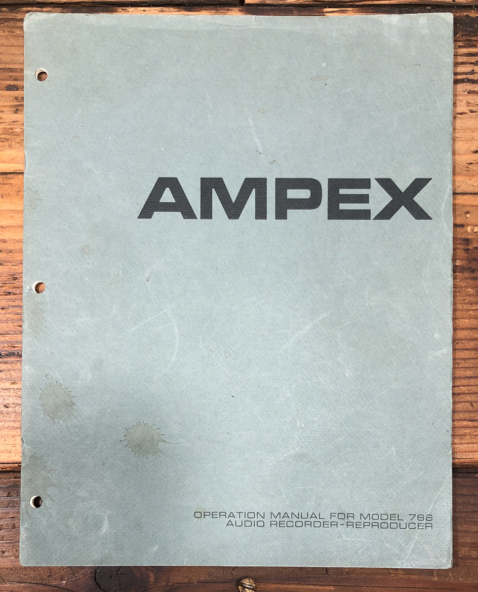 Ampex Model 766 Recorder / Reproducer Owners / User Manual *Original*