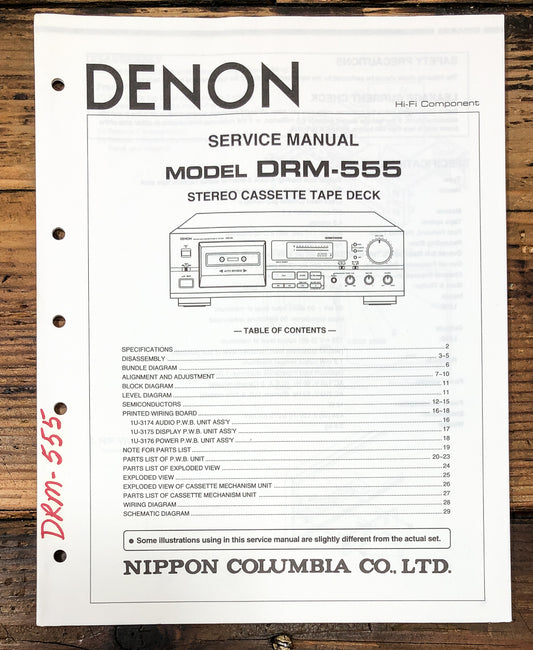 Denon DRM-555 Cassette Service Manual *Original*