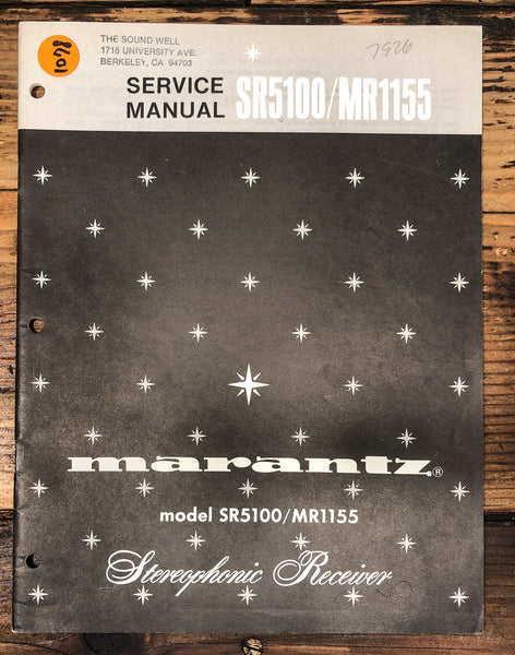 Pioneer SR5100 SR-5100 MR1155  Service Manual *Original*