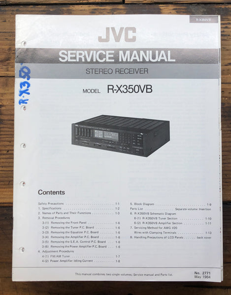 JVC RX-X350 RX-350 Receiver  Service Manual *Original*