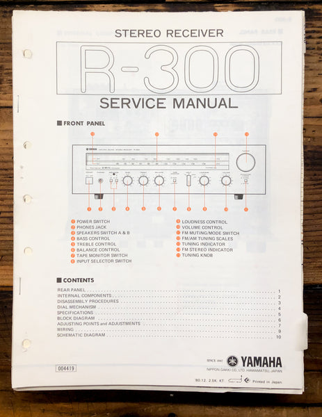 Yamaha R-300 Receiver  Service Manual *Original*