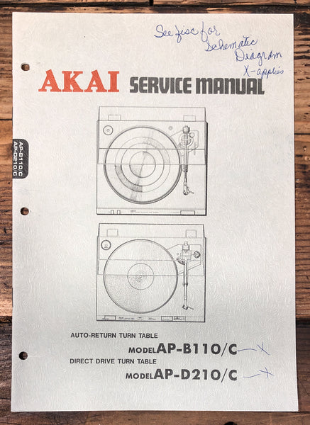Akai AP-B110 AP-D210  Service Manual *Original*