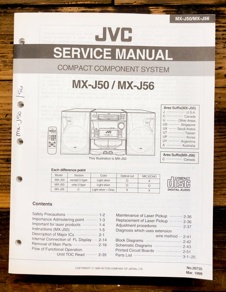 Sony MX-J50 MX-J56 Stereo  Service Manual *Original*